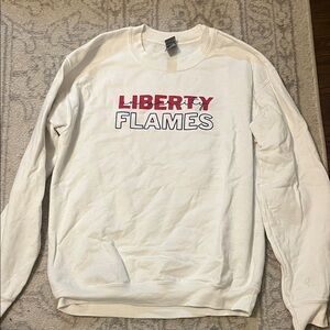 Liberty University Flames White Crewneck Sweatshirt